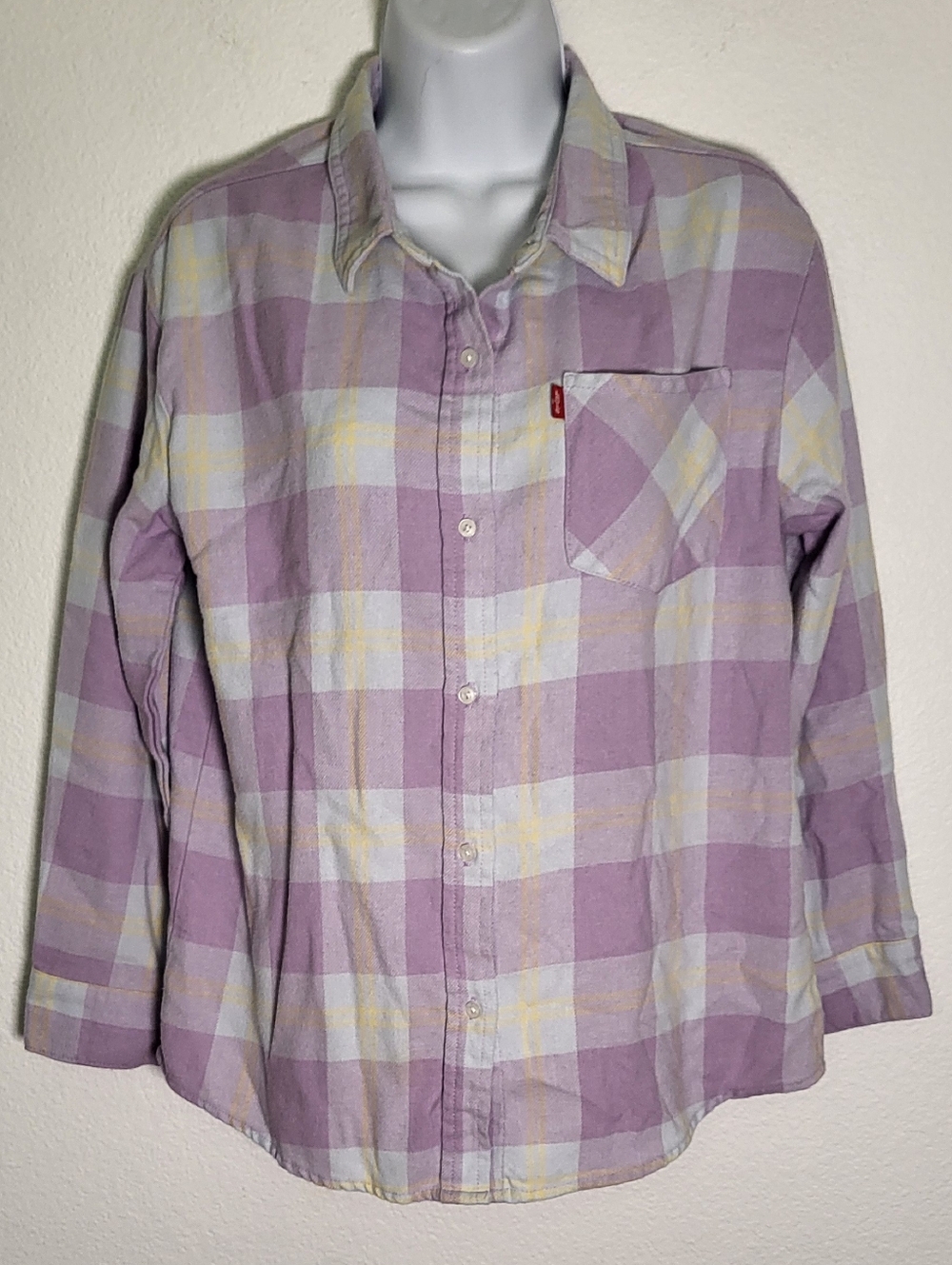 Levi's Girls Pastel Purple Flannel Jacket size Girls Large (14-16)